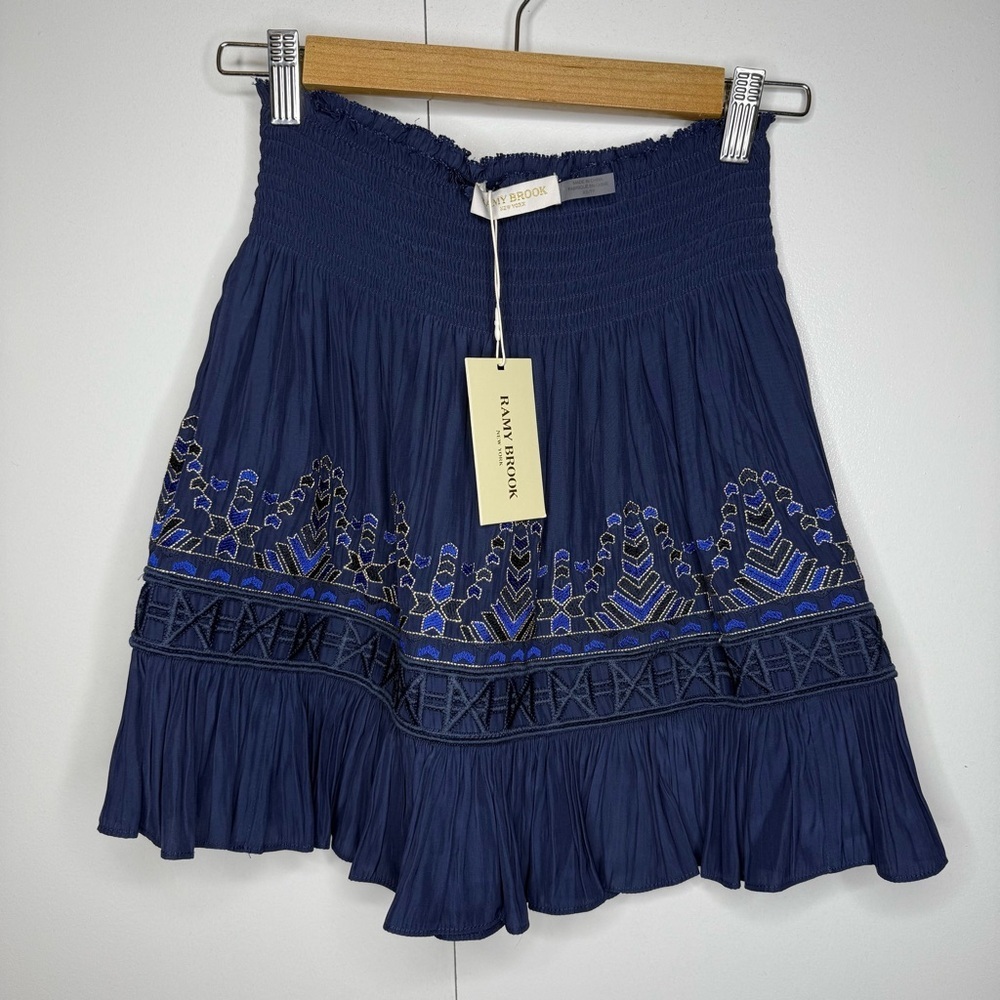 RAMY BROOK Cali Geometric Embroidered Mini Skirt XS NWT - Picture 2 of 8